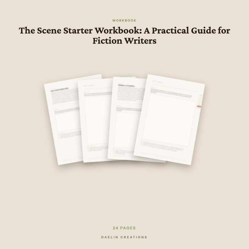 Cahier d'exercices pour démarrer des scènes | Écriture de fiction - PDF imprimable | Exercices de rythme, de construction de scènes image 2