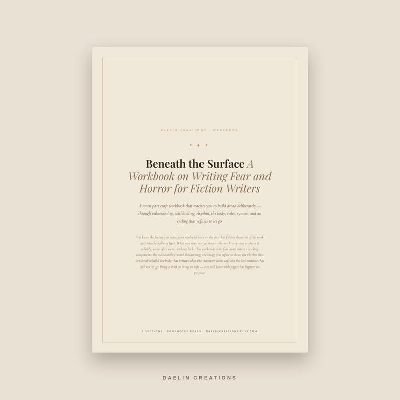 Horror Writing Workbook Printable PDF | Fiction Writing Prompts for Fear, Dread and Tension | Writer Exercises Journal image 2
