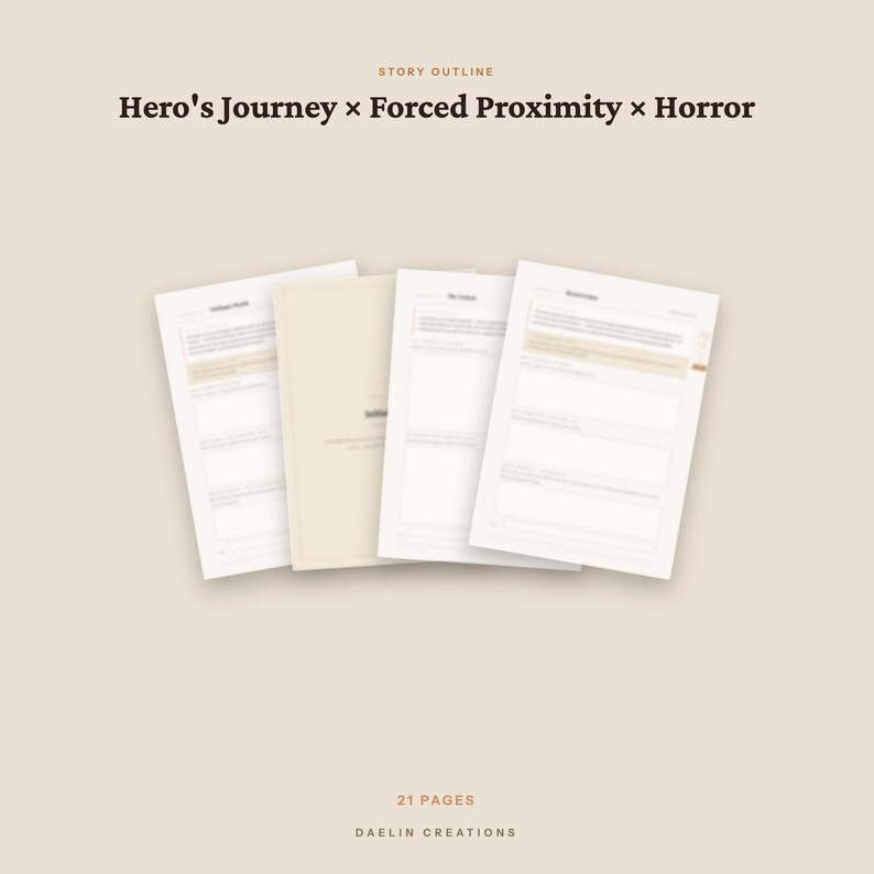 Forced Proximity Horror | Hero's Journey Beat Sheet | Novel Planner | GoodNotes PDF image 4