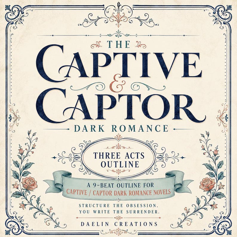 Captive vs Captor Dark Romance | GoodNotes PDF | Printable PDF | Three Acts Beat Sheet | Novel Planner image 2