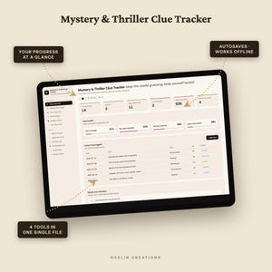 Mystery and Thriller Clue Tracker | Red Herring and Fair-Play Audit Dashboard, Suspicion Curve, Plant & Payoff Planner for Writers image 6