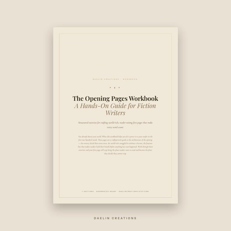 Opening Pages Workbook | World-Building Craft Exercises for First Pages | Goodnotes PDF image 3
