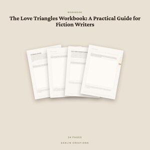 Caderno de Exercícios sobre Triângulos Amorosos para Escritores de Ficção | Exercícios Imprimíveis de Enredo e Ritmo de Romance | Planejador de Escrita de Romance em PDF imagem 4