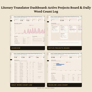Dashboard für Literaturübersetzer | Übersicht aktiver Projekte & tägliches Wortzählprotokoll mit Glossar Bild 4