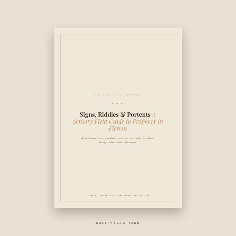 Handleiding voor het schrijven van profetieën voor fictieschrijvers | Naslagwerk over voortekens, raadsels en vooruitwijzingen | Printbaar PDF-boek over wereldopbouw afbeelding 2