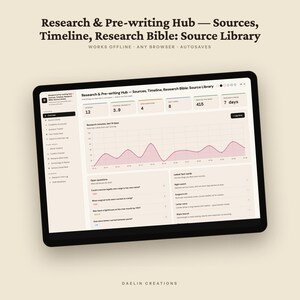 Research and Pre-writing Hub | Sources, Timeline, Research Bible | Source Library | Fact Cards, Timeline Conflicts, Writer Research Bible image 5