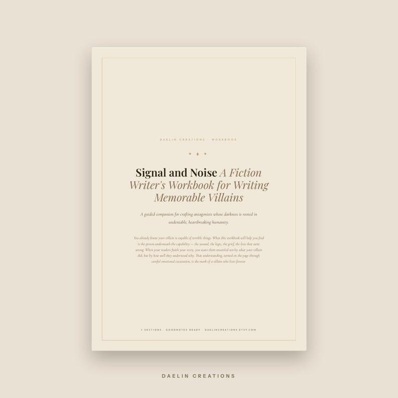 Signal and Noise| Workbook for Writing Memorable Villains | Printable PDF | GoodNotes image 3