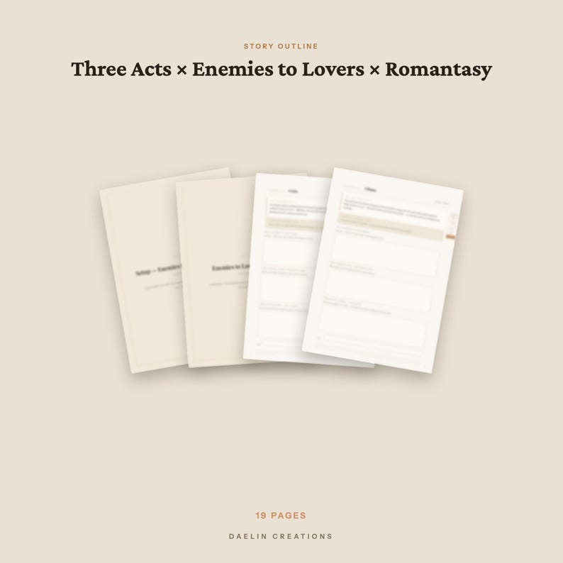 Enemies to Lovers Romantasy | Three Acts Beat Sheet | Novel Planner | GoodNotes PDF image 4