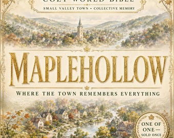 Färdigbyggd Cozy Small Town World Bible | Exklusiv världsbyggande för romanförfattare och Cozy Mystery-författare | Säljs en gång | Utskrivbar PDF