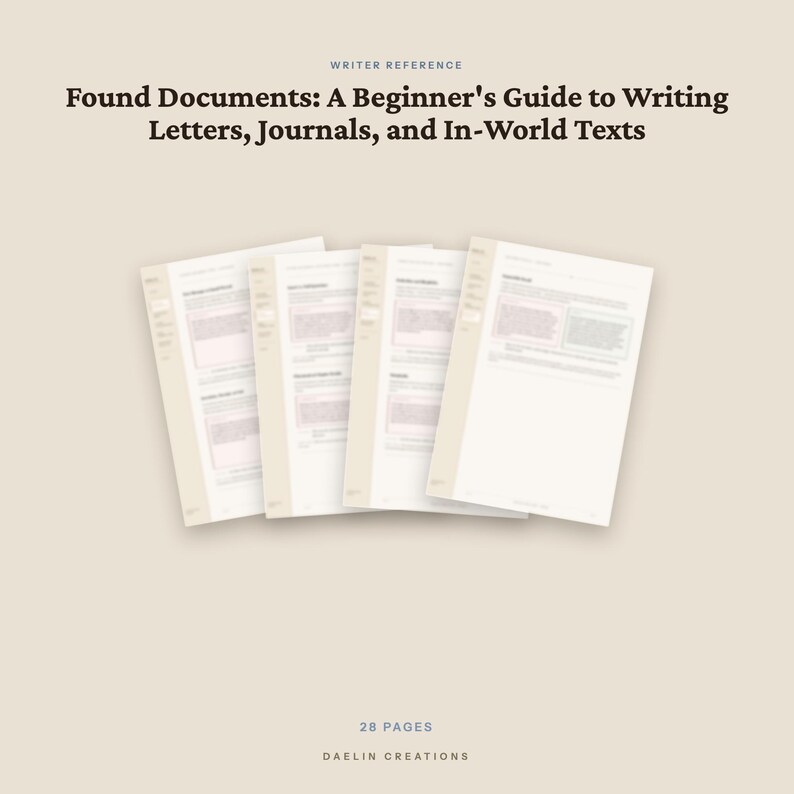 Found Documents Writing Guide | Letters Journals & In-World Texts | Printable Worldbuilding Workbook for Fiction Writers image 4