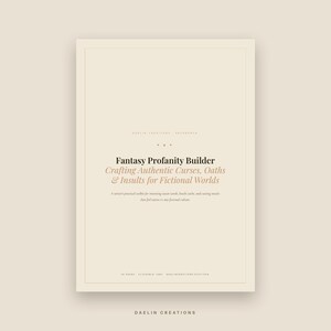 Creador de palabrotas de fantasía: Crea maldiciones, juramentos e insultos auténticos para escritores de ficción / Guía de referencia para la creación de mundos imagen 3