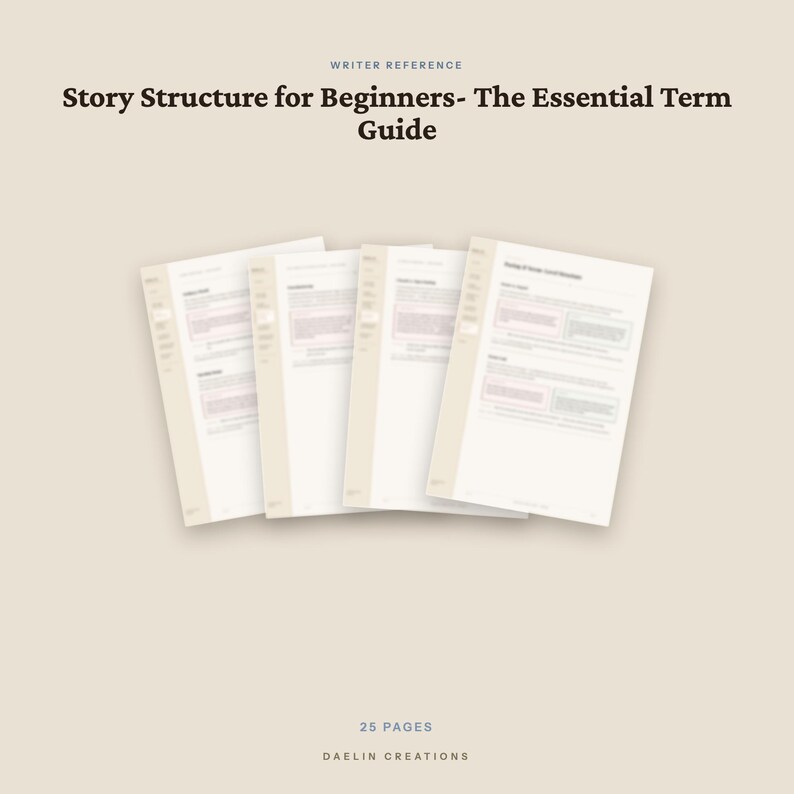 Handleiding voor beginners over verhaalstructuur | Naslagwerk fictieschrijven (pdf) | Woordenlijst plot en verhaalstructuur | Romanplanner | Goodnotes (pdf) afbeelding 4