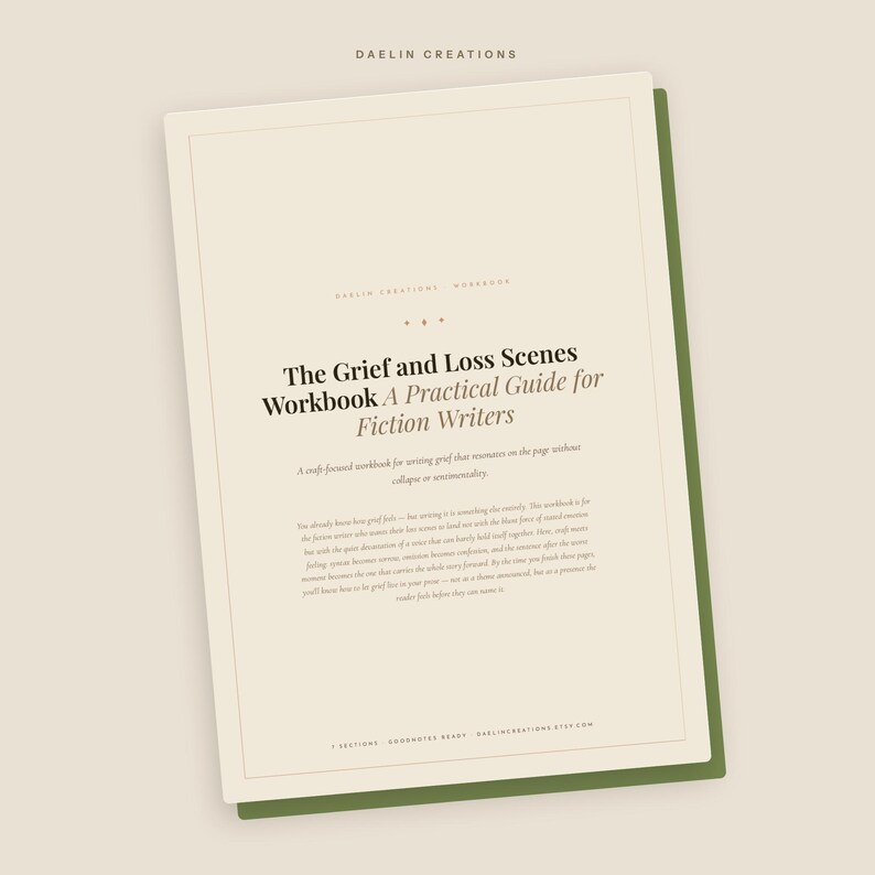 Grief & Loss Scenes Workbook — Fiction Writing Craft Workbook PDF for Writers image 3