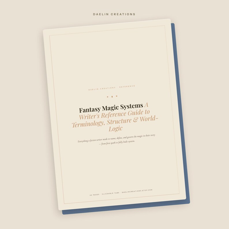 Naslagwerk voor fantasy-magiesystemen | Terminologie, regels en wereldlogica | Printbare PDF | Romanplanner | Goodnotes PDF afbeelding 3