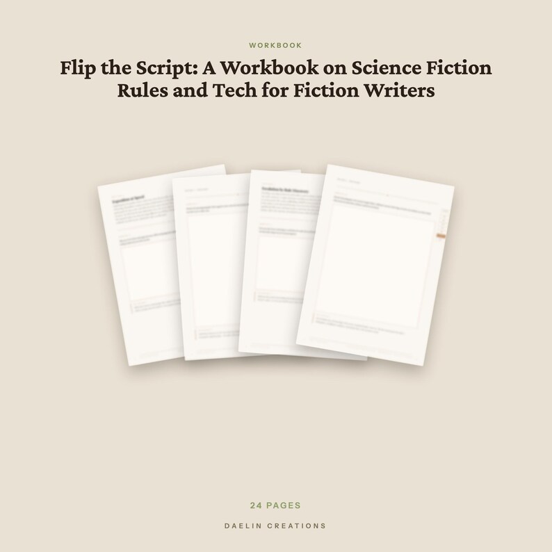 Science Fiction Writing Workbook Printable PDF Sci-Fi Worldbuilding Rules Tech Pacing Exercises for Fiction Writers Novel Planner image 4