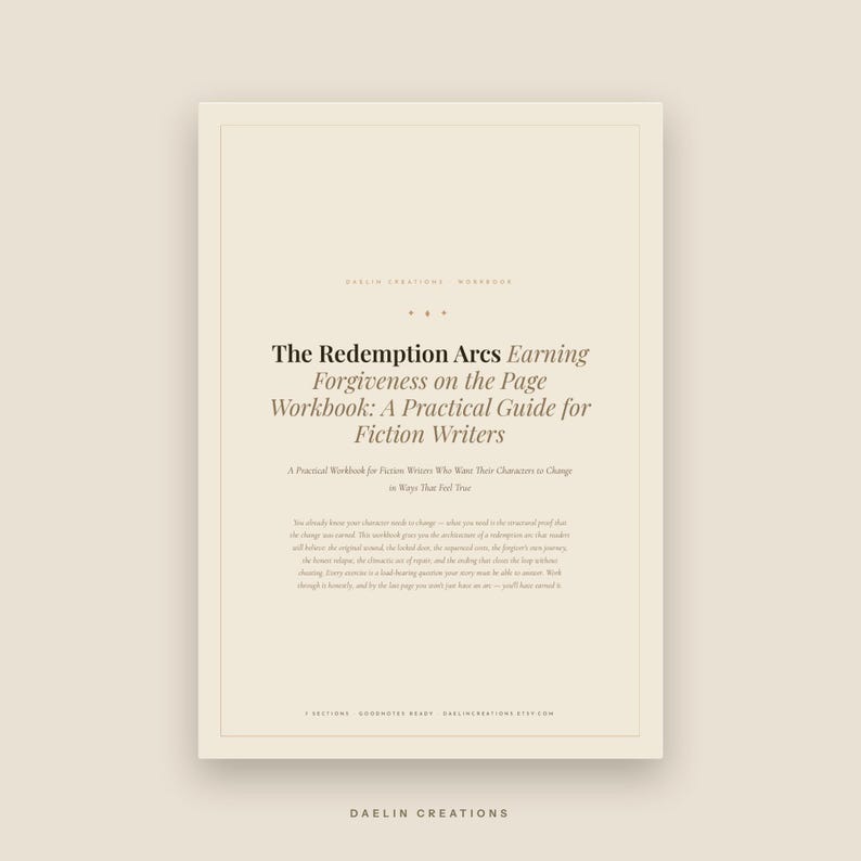 Redemption Arc Workbook for Fiction Writers — Character Change, Forgiveness & Story Structure PDF image 2