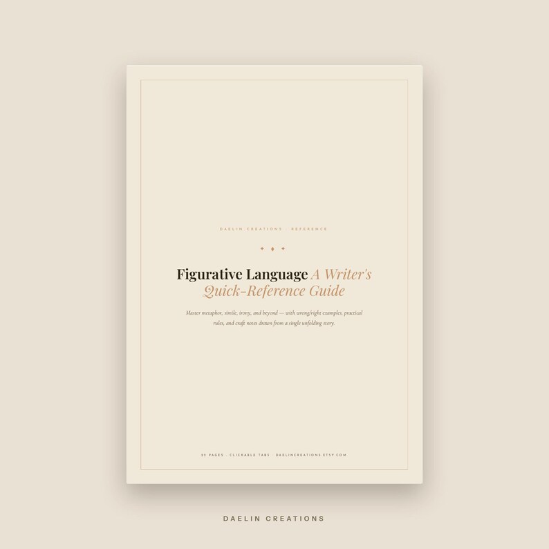 Metaphor | Simile | Irony | Figurative Language Quick-Reference Guide for Fiction Writers | Novel Planner | Goodnotes PDF image 2
