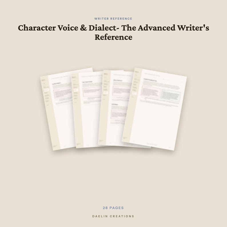 Character Voice & Dialect | Reference Guide | Fiction Writing Craft Book | Novel Planner | Goodnotes PDF image 4