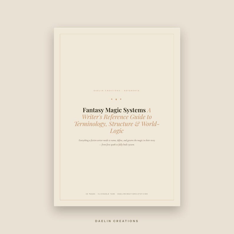 Naslagwerk voor fantasy-magiesystemen | Terminologie, regels en wereldlogica | Printbare PDF | Romanplanner | Goodnotes PDF afbeelding 2