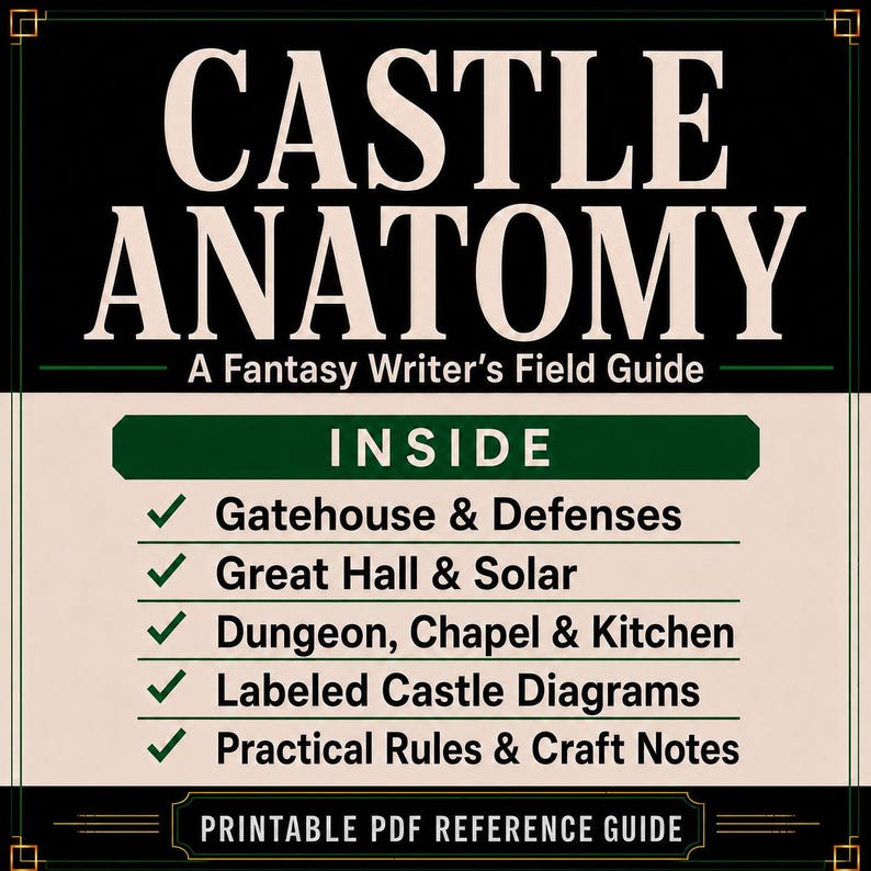 Fantasy Castle Anatomy Writer's Field Guide — Rum-för-rum-referens för skönlitterära författare bild 2