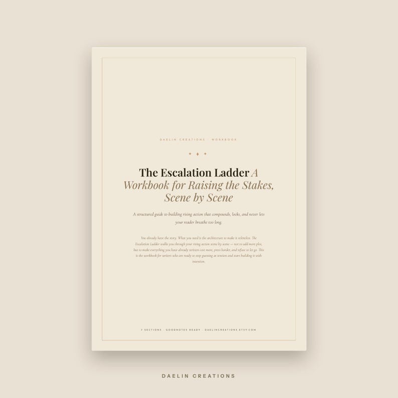 Rising Action & Stakes Escalation | Fiction Writing Workbook | Printable PDF Workbook | Goodnotes Digital Download image 2