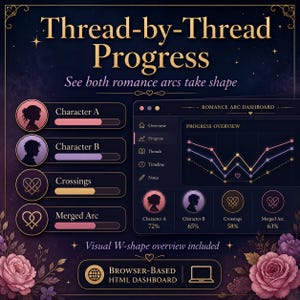 Romance Story Planner — Interactive Dual Plot Tool | W-Plot Method | No App Needed | Digital Download image 4