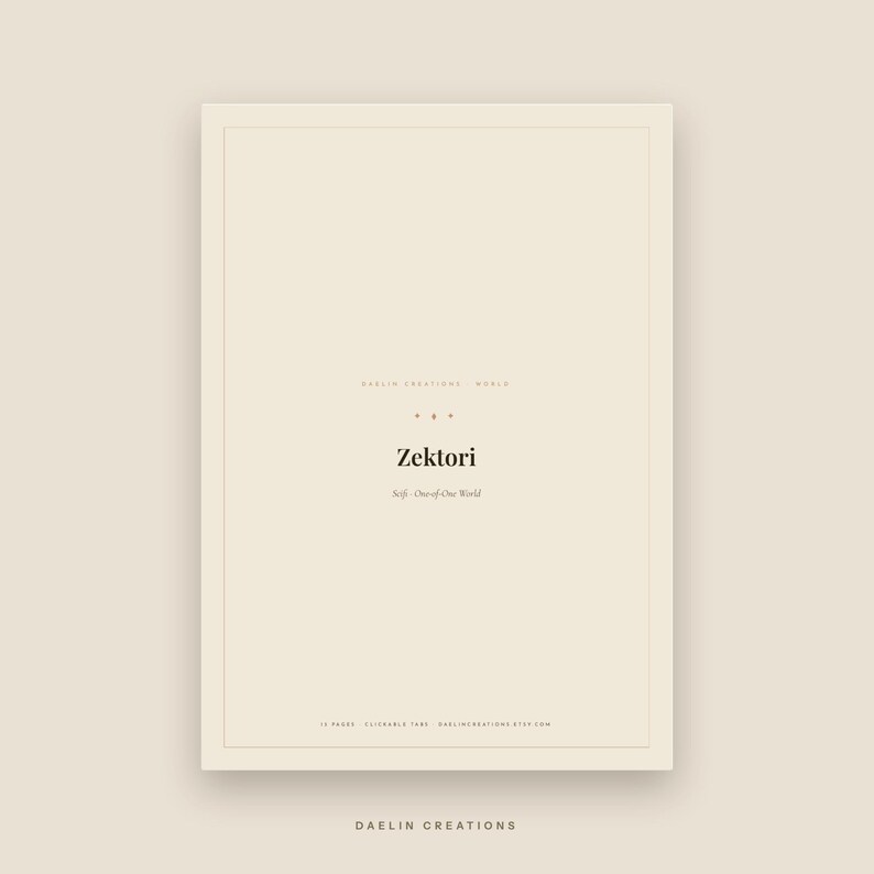 Scifi World Bible | Zektori | One-of-One Exclusive · PDF Download | Goodnotes Digital Download image 2