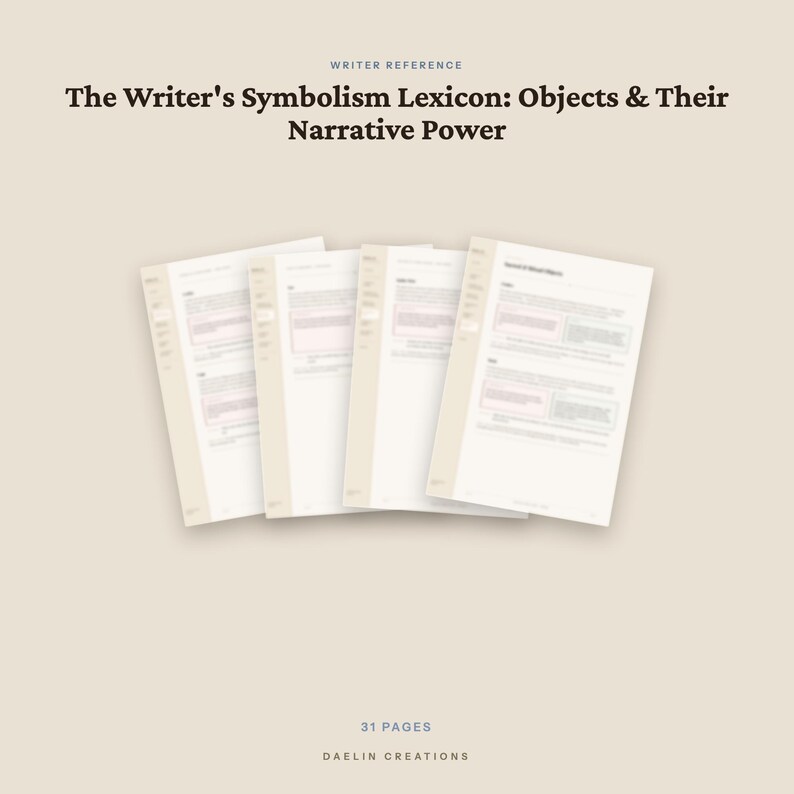 Writer's Symbolism Lexicon — Objects & Narrative Meaning | Fiction Writing Reference Guide | Symbolic Dictionary for Authors image 5