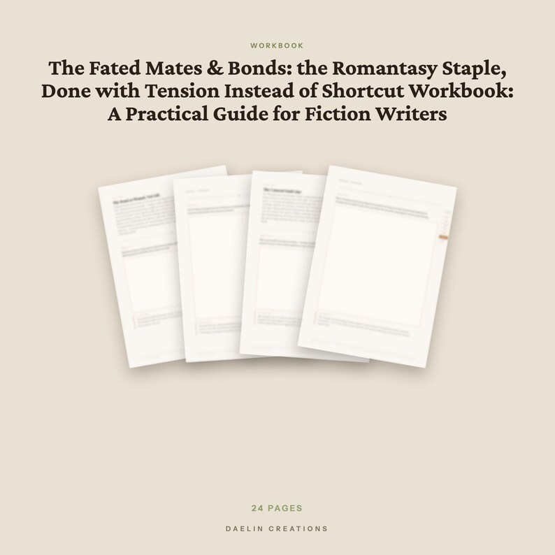Fated Mates and Bonds Romantasy Writing Workbook — Tension, Character Arc & Slow Burn PDF image 4