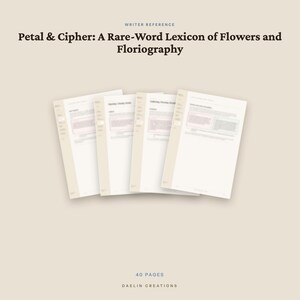 Petal & Cipher — Rare-Word Lexicon of Flowers and Floriography | Printable Writer's Reference Guide | Victorian Flower Language image 4
