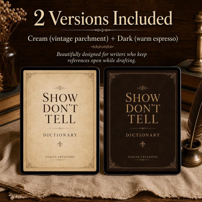 Show Dont Tell Guide for Writers, Emotions Writing Reference, List of Emotions for Fiction, GoodNotes Author Craft Tool image 8