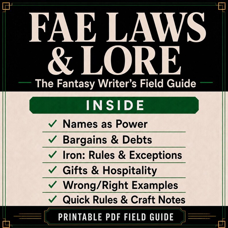 Älvregler och lore — Referensguide för fantasyförfattare | Fair Folk Bargains Namn Järnskulder Världsbyggande bild 2
