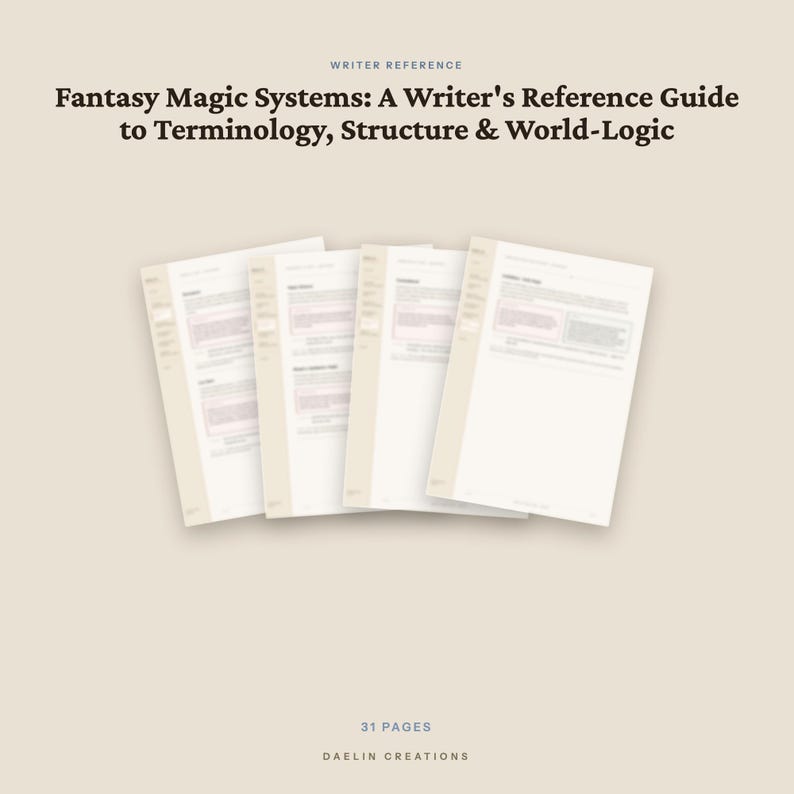Naslagwerk voor fantasy-magiesystemen | Terminologie, regels en wereldlogica | Printbare PDF | Romanplanner | Goodnotes PDF afbeelding 4
