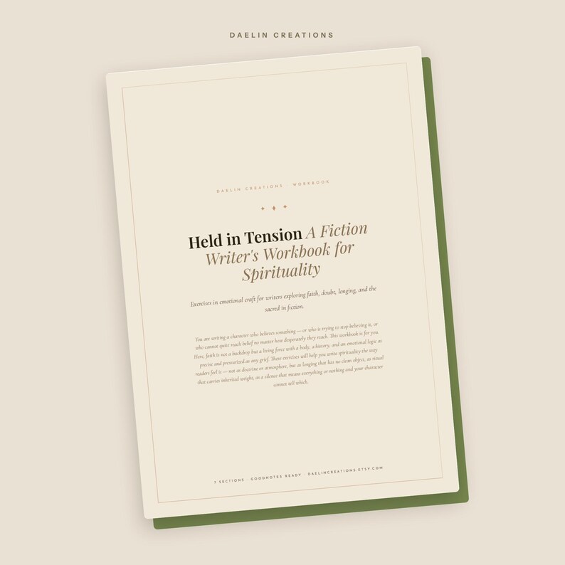 Spirituality & Faith | Held in Tension | Fiction Writer's Workbook | Printable PDF | GoodNotes Digital Download image 3