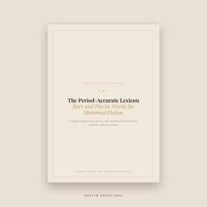 Guía de escritura de ficción histórica / Referencia de vocabulario y palabras de época / Cuaderno de trabajo imprimible en PDF para novelistas y autores imagen 2