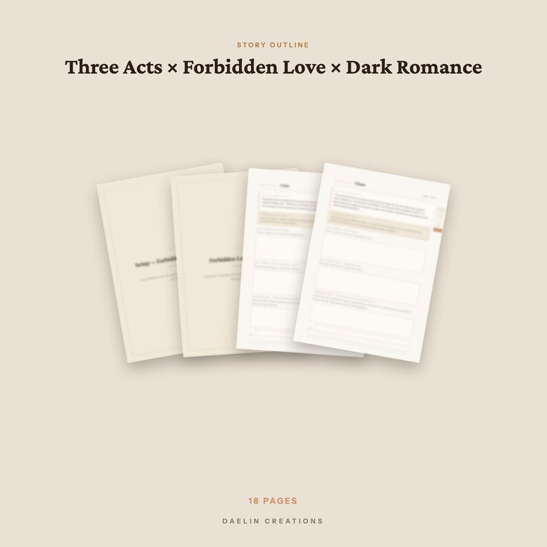 Amor Proibido - Romance Sombrio | Estrutura em Três Atos | Planejador de Romance | PDF para GoodNotes imagem 4