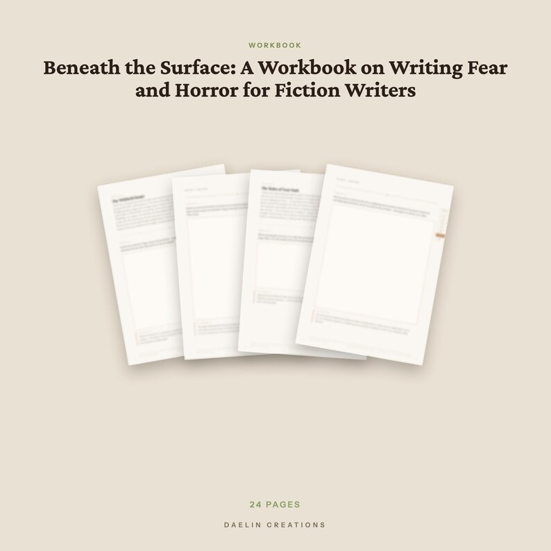 Horror Writing Workbook Printable PDF | Fiction Writing Prompts for Fear, Dread and Tension | Writer Exercises Journal image 4