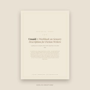 Unsaid — Werkboek voor zintuiglijke beschrijvingen voor schrijvers van duistere romantische fictie | Printbare PDF | Atmosphere & Dread Craft afbeelding 2