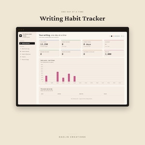 Schrijfgewoonte-tracker | Interactief HTML-dashboard voor schrijvers | Woordentelling, reeksen en dagelijkse doelen afbeelding 3