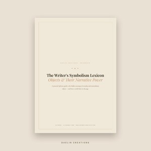 Writer's Symbolism Lexicon — Objects & Narrative Meaning | Fiction Writing Reference Guide | Symbolic Dictionary for Authors image 3