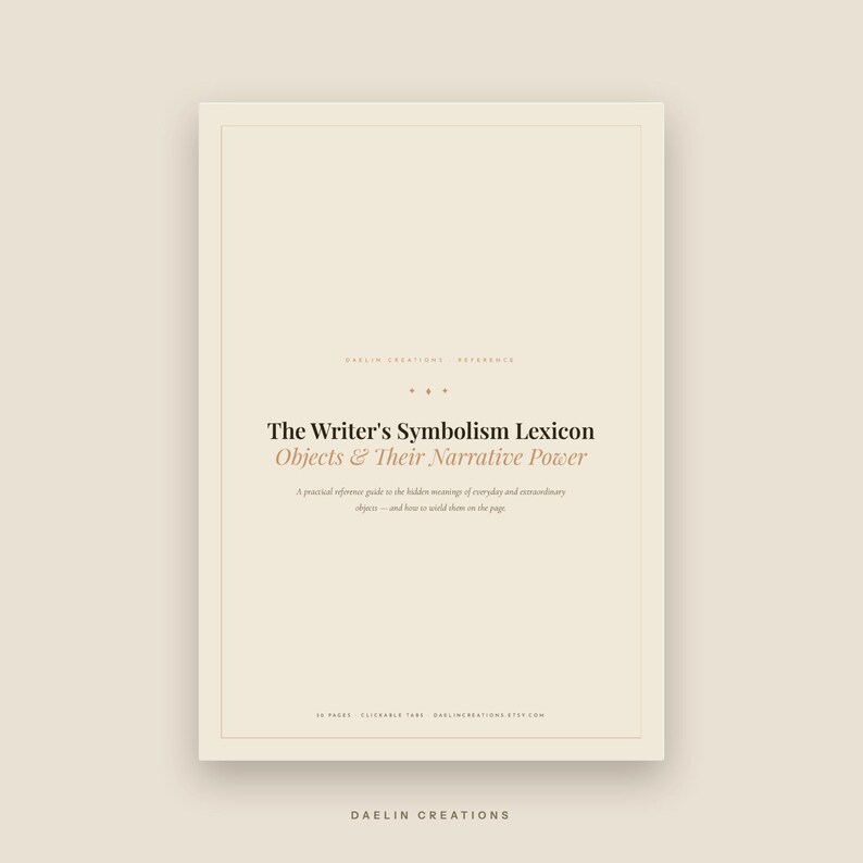Writer's Symbolism Lexicon — Objects & Narrative Meaning | Fiction Writing Reference Guide | Symbolic Dictionary for Authors image 3
