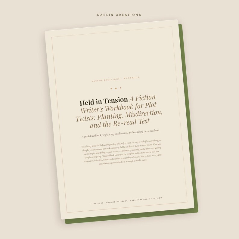 Werkboek voor het schrijven van fictie — Plotwendingen: Introductie, misleiding en de herleestoets | Printbare pdf voor schrijvers afbeelding 3