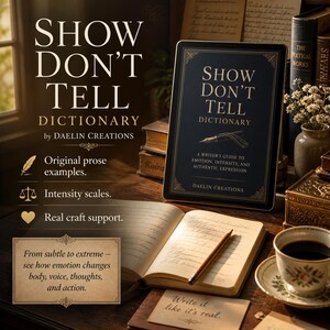 Show Dont Tell Guide for Writers, Emotions Writing Reference, List of Emotions for Fiction, GoodNotes Author Craft Tool image 6