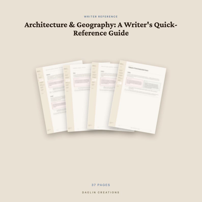 Architecture and Geography Quick Reference Guide | Worldbuilding, Setting and Space | Goodnotes PDF image 4