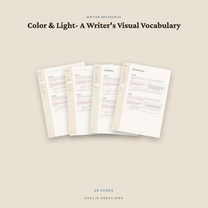 Vocabulary Guide | Color & Light | Visual Description Reference | | Novel Planner | Romance Reference Guide | Goodnotes PDF image 4