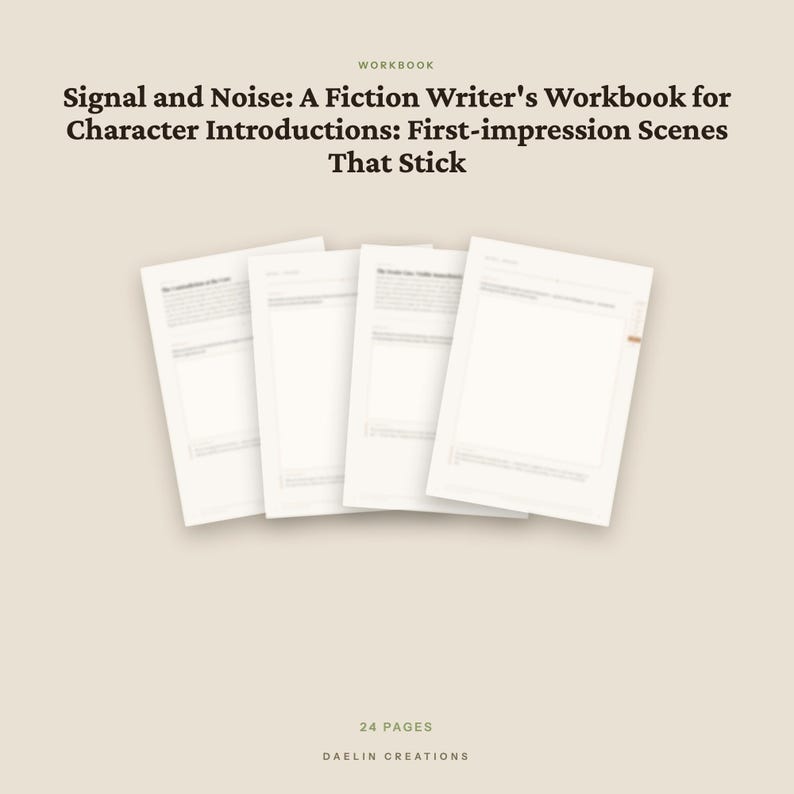 Fiction Writing Workbook | Character Introductions | First Impression Scenes | Craft Workbook for Writers | Printable PDF | Instant Download image 4