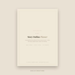 May include: A beige digital Story Outline Planner page featuring the text: Story Outline Planner, An annotatable beat-by-beat skeleton for the story only you can write&mdash;built on Hero's Journey, shaped for Captive / Captor in Sci-Fi Romance.