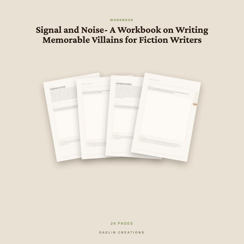 Signal and Noise | Villain Writing Workbook | Craft Exercises for Antagonists | Novel Planner | Romance Reference Guide | Goodnotes PDF image 4