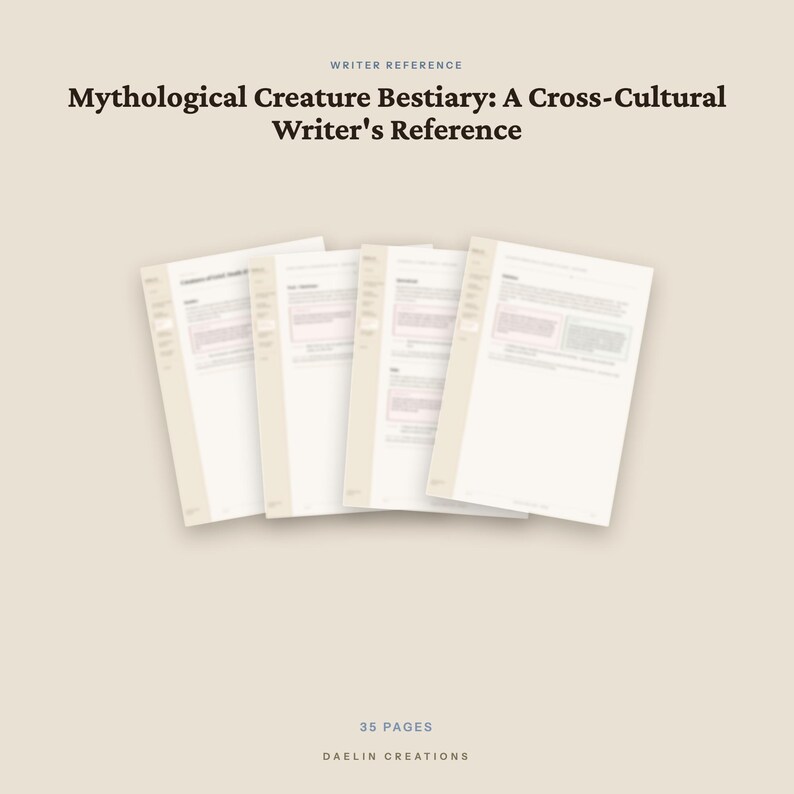 Mythological Creature Bestiary — Cross-Cultural Writer's Reference Guide | Fantasy Writing Resource | Worldbuilding PDF image 5