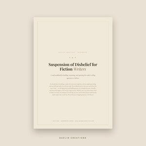 Caderno de Exercícios de Suspensão da Incredulidade | Técnica de Escrita de Ficção em PDF, Exercícios de Escrita Imprimíveis para Romancistas | Download Digital Goodnotes imagem 2